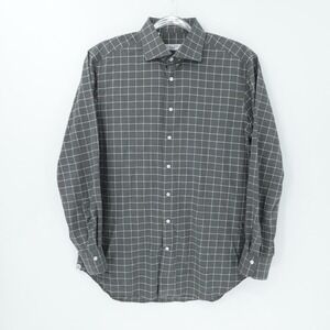 Emanuele Maffeis Todd Snyder Shirt Mens Large‎ Gray Windowpane Smart Casual